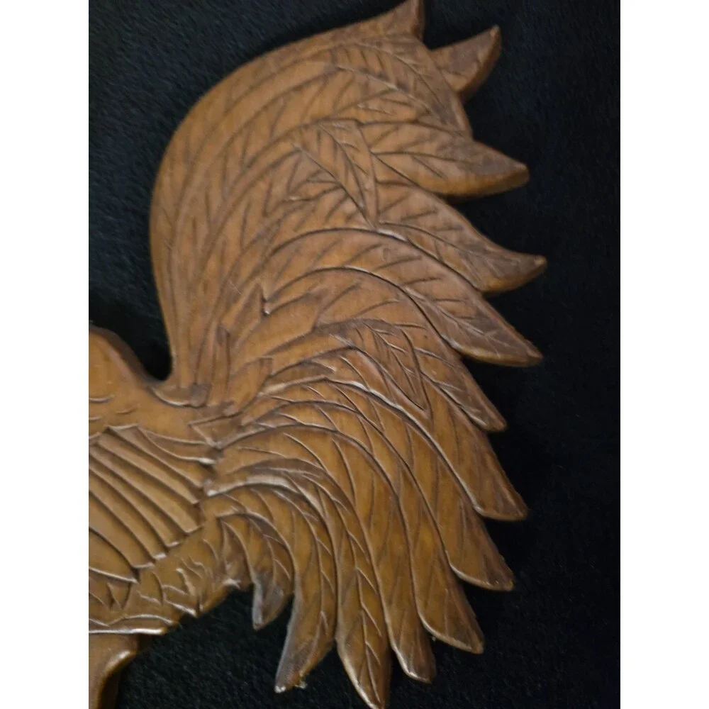 Vintage Wood  Hand Carved Rooster 8.5” Tall